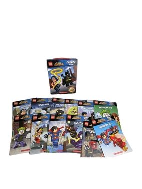 Lego DC COMICS Super Heroes PHONICS Pack 2 COMPLETE 10 Books & 2 Workbooks